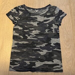 J. Crew Gray and Black Camo Short Sleeve Tee